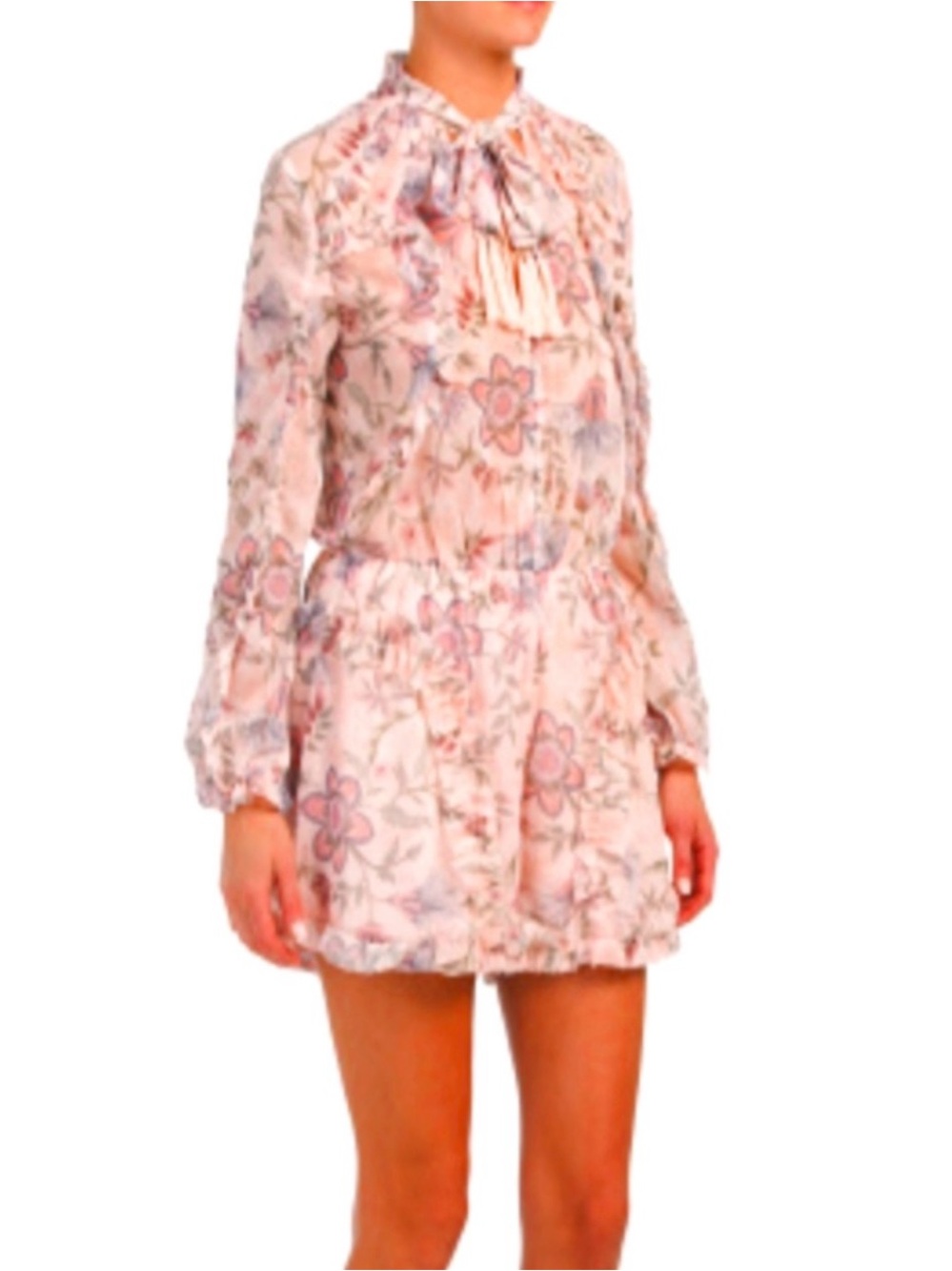 À La Plage by Cinq à Sept Floral Long Sleeve Romper XS Excellent Condition